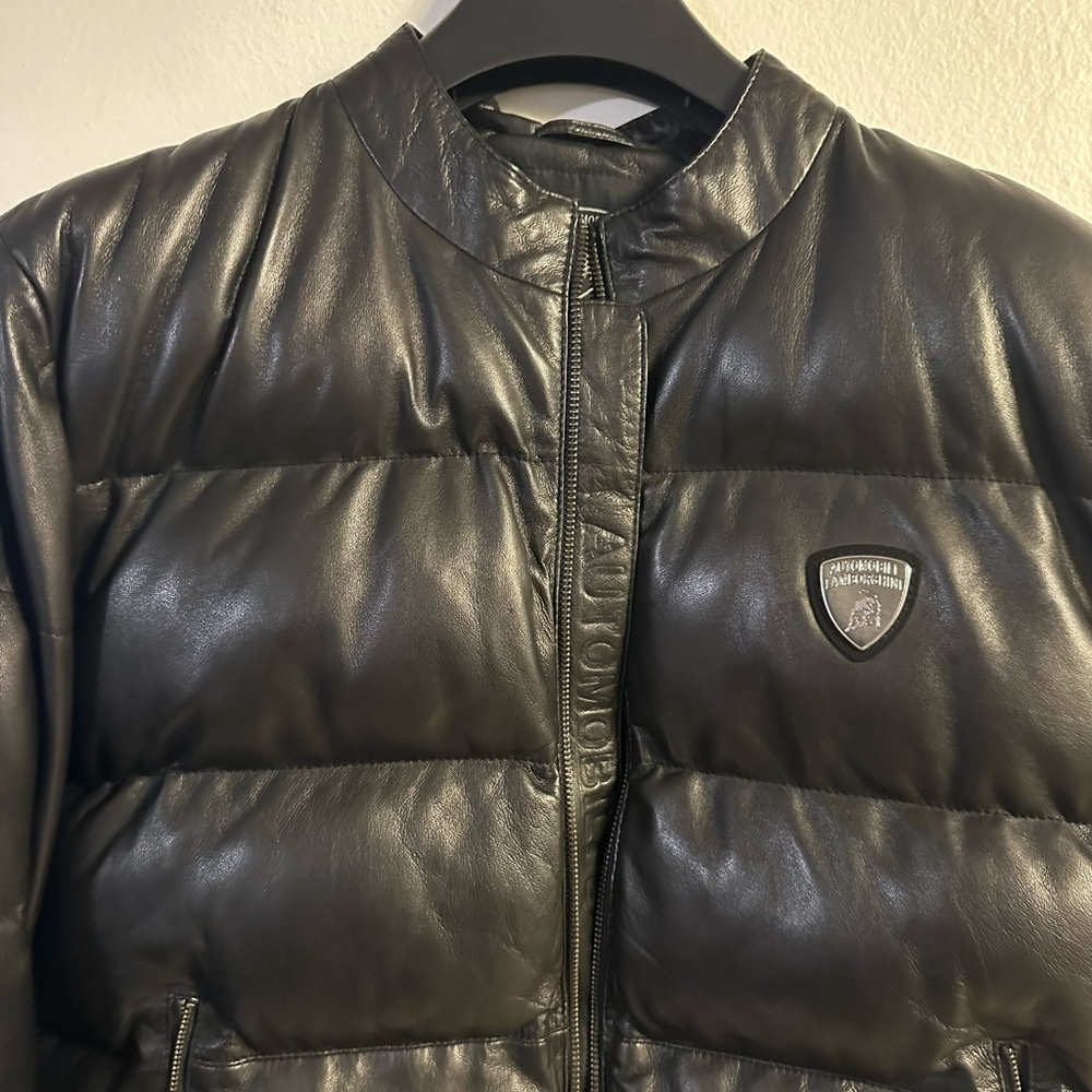 Lamborghini leather puffer jacket - Picture 4 of 9